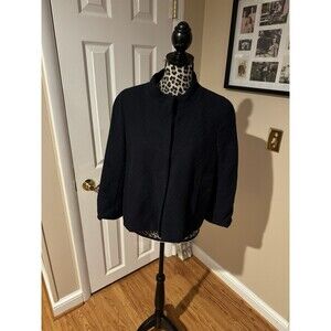 Isaac Mizrahi For Target Womens Blazer Navy Texture Classic Blue Jacket 16 Snaps